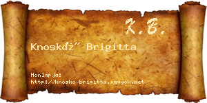 Knoskó Brigitta névjegykártya